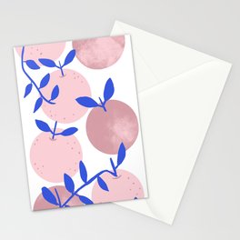 Modern clementines in blush Stationery Cards