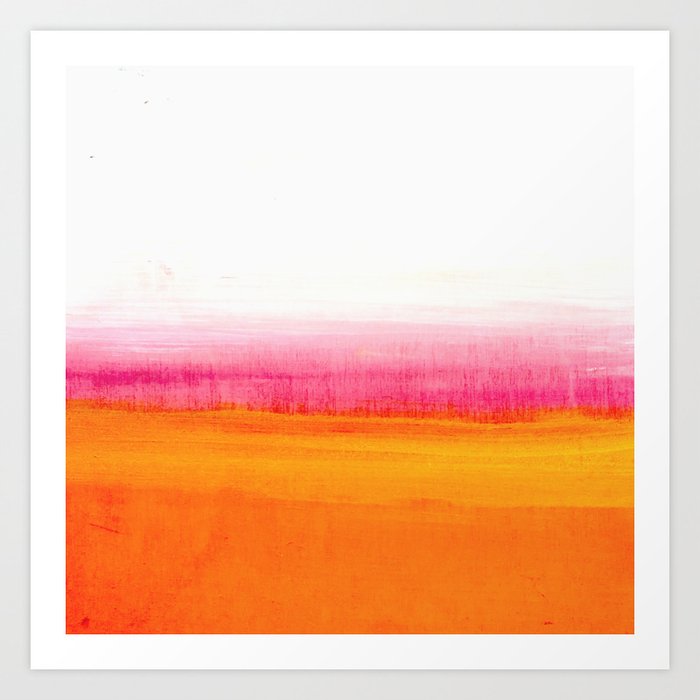 Orange Solar Sunset Acrylic Painting Art Print By