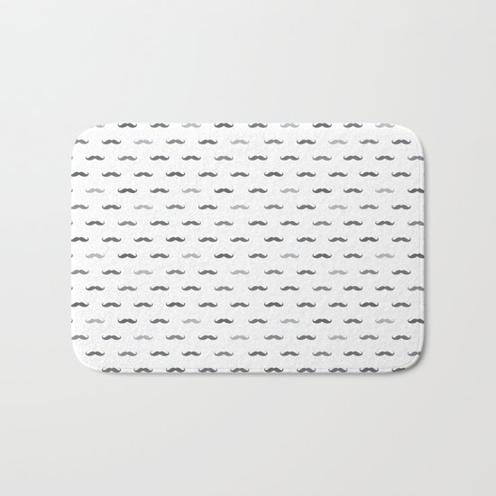 Grey Mustache Bath Mat