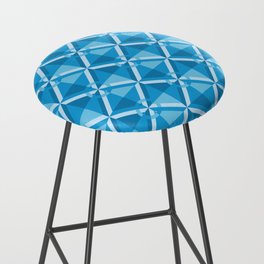 Blue square and round pattern Bar Stool
