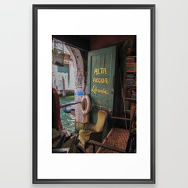 Bookstore on the Canal - Venice, Italy Framed Art Print