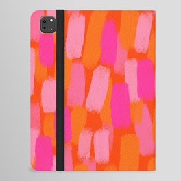 Abstract, Paint Brush Stroke, Pink and Orange  iPad Folio Case