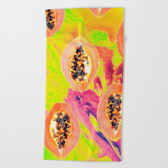 Papaya #society6 #decor #buyart Beach Towel
