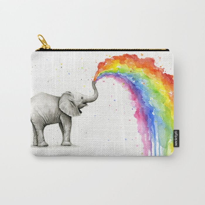 Rainbow Baby Elephant Carry-All Pouch