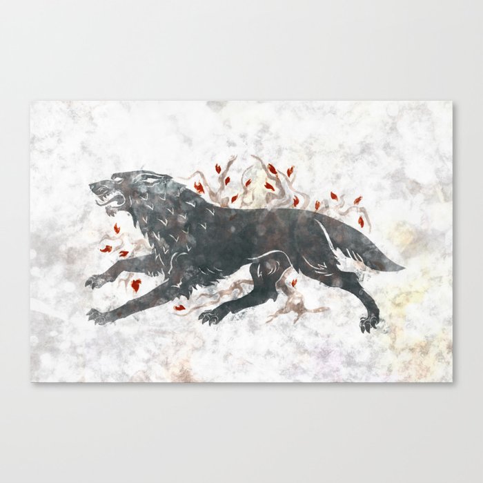 Grey wolf on the snow Canvas Print