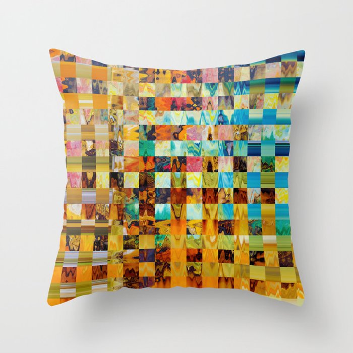 Modern Multicolored Plaid Pattern Throw Pillow