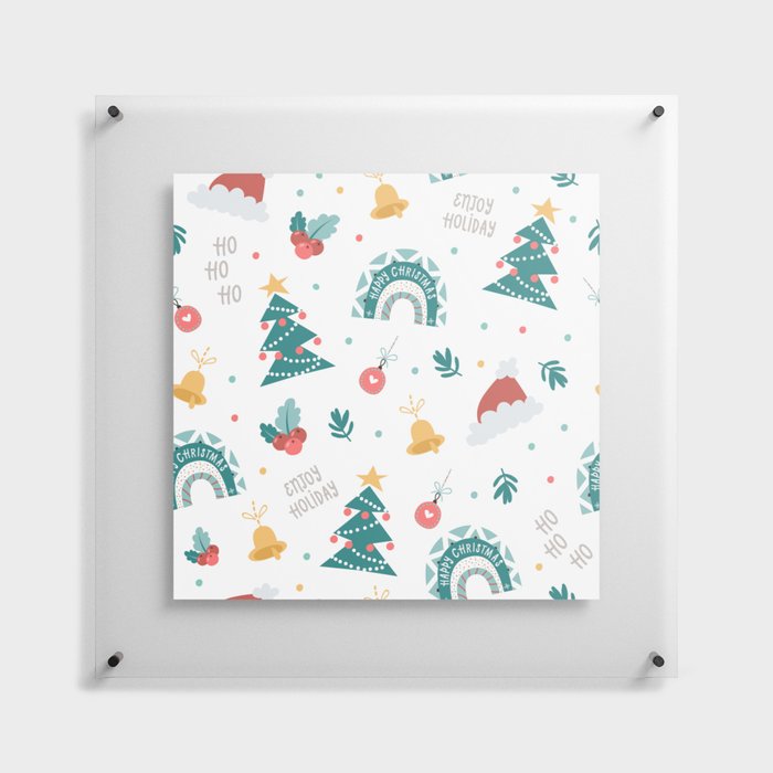 Ho Ho Ho Enjoy Holiday christmas pattern Floating Acrylic Print