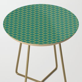 Turquoise Piramides in a Green Land Side Table