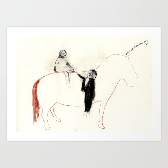 The horse senses it Art Print