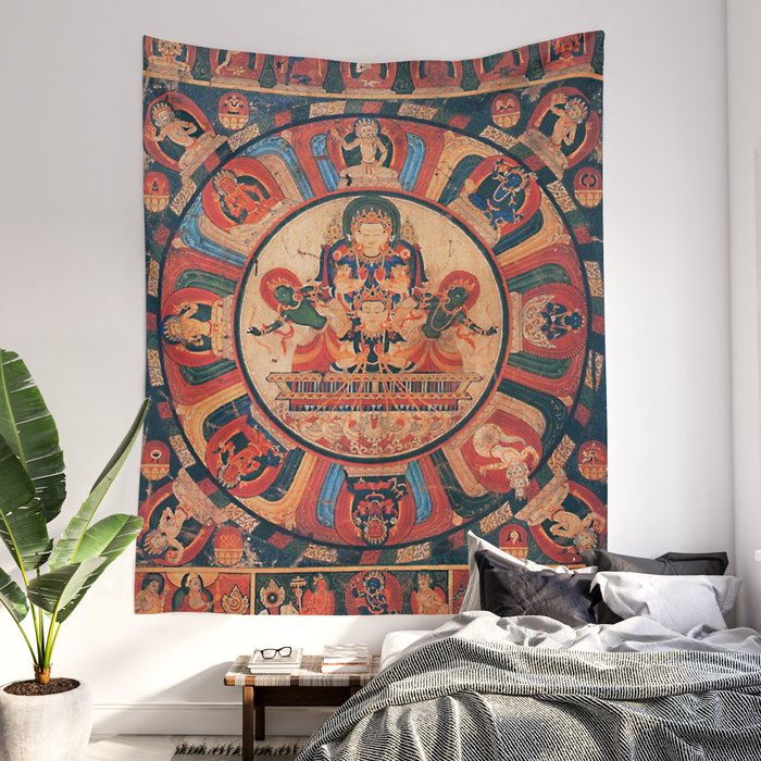 Tibetan mandala tapestry sales