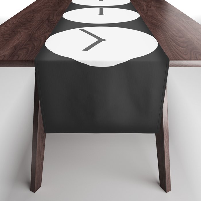 Minimal clock collection 8 Table Runner