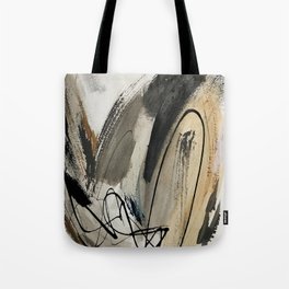 Drift [5]: a neutral abstract mixed media piece in black, white, gray, brown Tote Bag