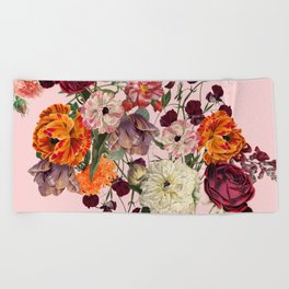 Fresh Floral Harvest Botany Print Beach Towel