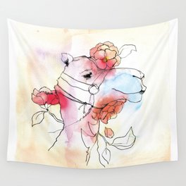 A camel in camelia Wall Tapestry