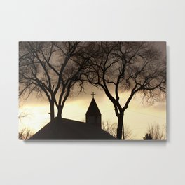 Silhouette of a Church Steeple Metal Print | Religion, Silhouette, Dusk, Candikalinsky, Church, Cskalinsky, Steeple, Sunset, Haunting, Prayer 