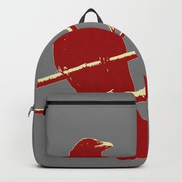 Burgundy and Grey Crow Bird Resting  Backpack