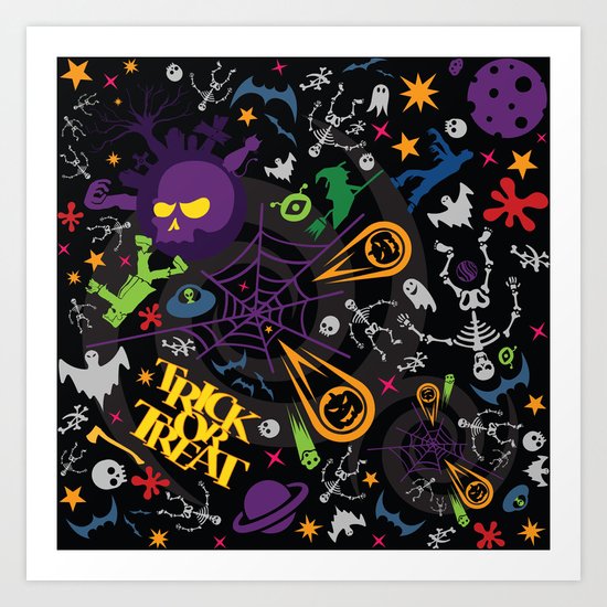 Space is the Place for Halloween Art Print