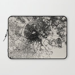 Saigon - Vietnam. Black&White City Map Laptop Sleeve
