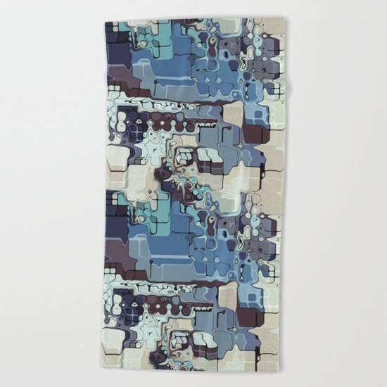 Blue And Green Pastels Abstract Beach Towel