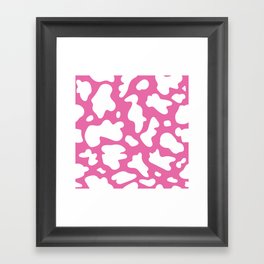 Hot Pink cow pattern Framed Art Print