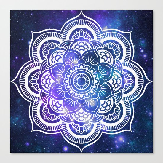 Mandala: Violet & Teal Galaxy Canvas Print