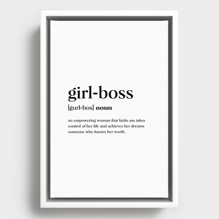 Girl boss Definition Framed Canvas