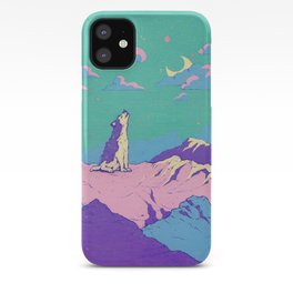 Husky iPhone Case | Pastel, Aqua, Purple, Colorful, Moon, Nature, Sky, Lilac, Wolf, Andreluizbarbosa 