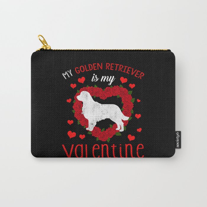 Dog Animal Hearts Dog Retriever My Valentines Day Carry-All Pouch