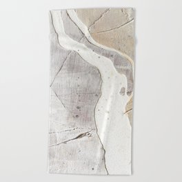 Feels: a neutral, textured, abstract piece in whites by Alyssa Hamilton Art Beach Towel