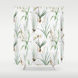 Vintage Botanical Art Pattern Shower Curtain
