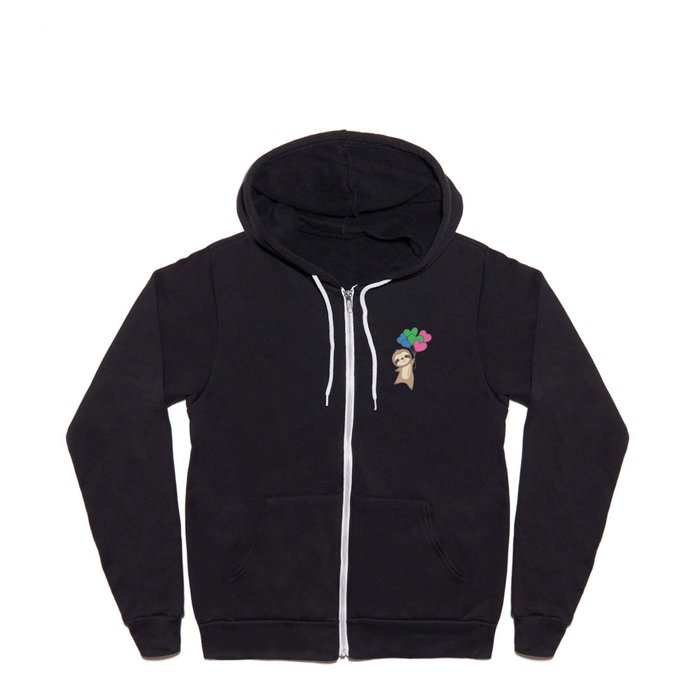 Polysexual Flag Gay Pride Lgbtq Hearts Sloth Full Zip Hoodie