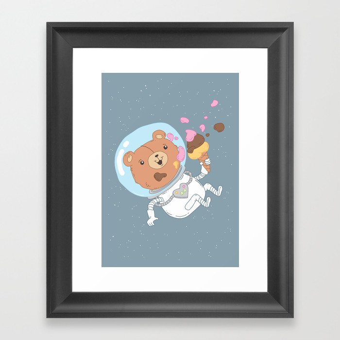 Space Bear Framed Art Print