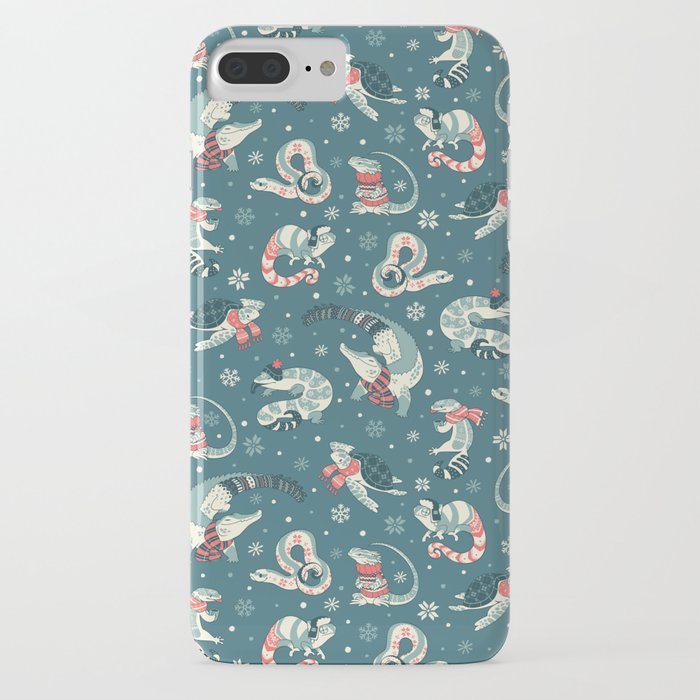 winter herps in dark blue iphone case