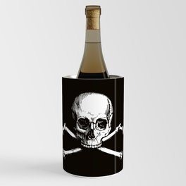 Skull and Crossbones | Jolly Roger | Pirate Flag | Black and White | Wine Chiller