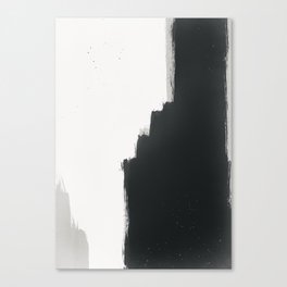 Beige Black and White Abstract Painting Canvas Print