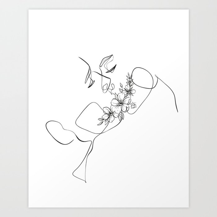 Couple Art - Minimalist - Black and White Art Art Print