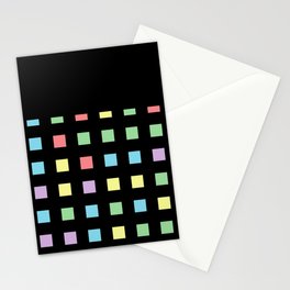 Black & Pastel Polka Squares Stationery Card