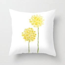 two abstract dandelions watercolor Throw Pillow