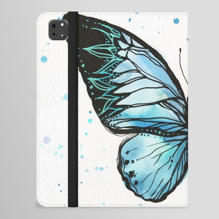 Butterfly Light Blue Tribal iPad Folio Case