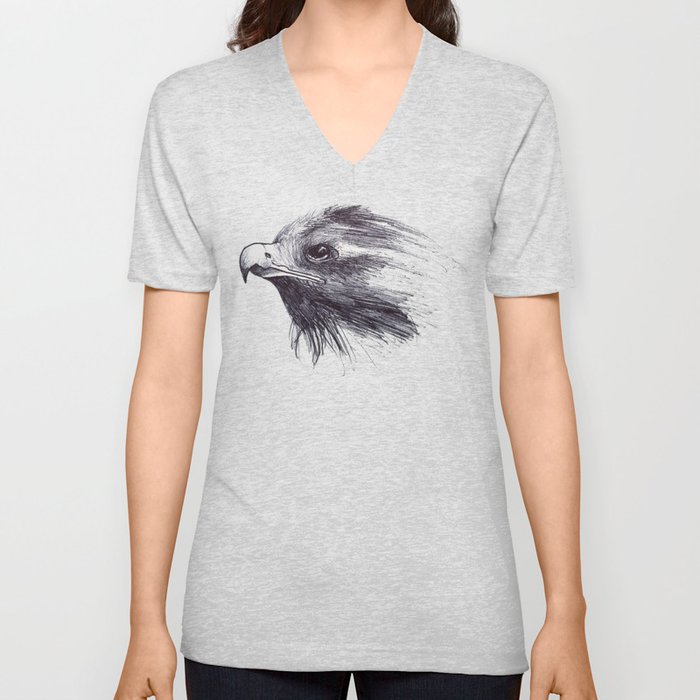 Black Bird / Crow V Neck T Shirt