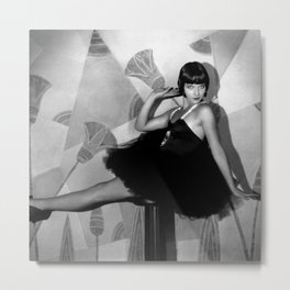 Louise Brooks, Silent Film Hollywood Star, 1927 Jazz Age Flapper black and white photography - photographs wall decor Metal Print