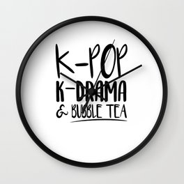 Kpop Kdrama Bubble Tea Wall Clock