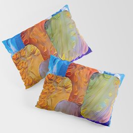 Rectangular geometric shapes of different colors in an abstract background - Modern artistic illustration design Pillow Sham