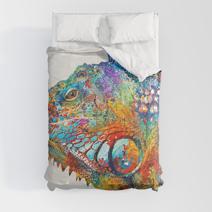 Colorful Iguana Art - One Cool Dude - Sharon Cummings Comforter