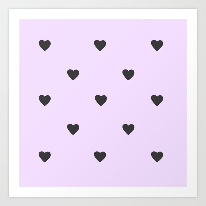 Purple Pastel Hearts Art Print