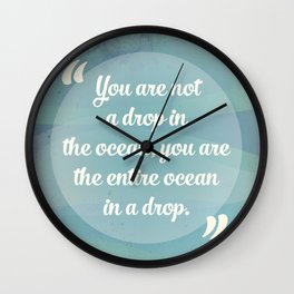 Rumi Ocean Drop Wall Clock