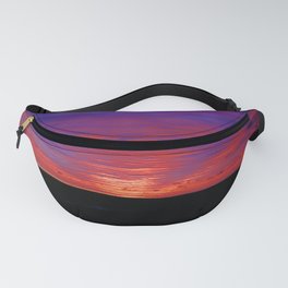 Amethyst pink sunrise burning bright on underbelly of clouds purple sky color photograph / photography for home and wall decor Fanny Pack