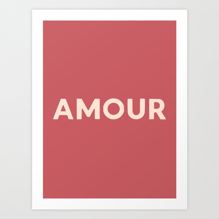 Amour French Retro Hand Lettering Art Print