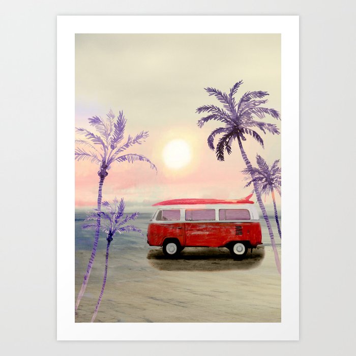 Beach Van Art Print