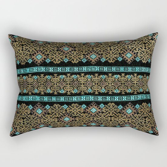 Pattern 021 black&gold Rectangular Pillow